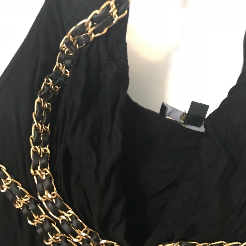 Sexy Sky Halter Top w/ leather detail